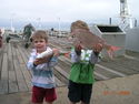 Kids learning to fish